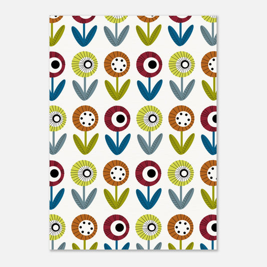 Illustration av blommönster retrostil