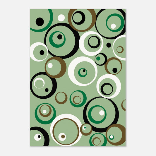 Cirklar i olika storlekar i grön och brun nyans