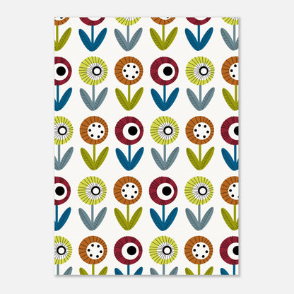 Illustration av blommönster retrostil