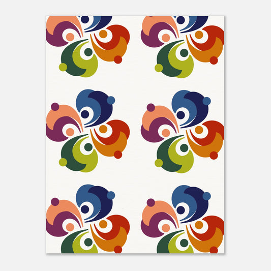 Illustration av ett mönster på ett 70-tals burklock