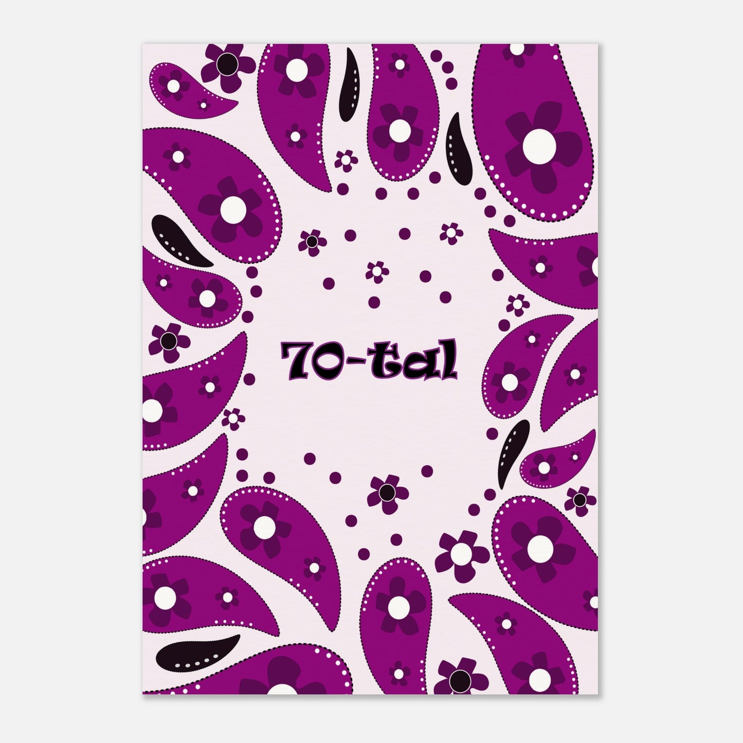 Illustrion med paisley-mönster och texten 70-tal