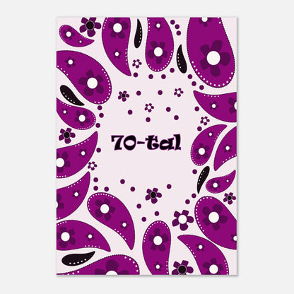 Illustrion med paisley-mönster och texten 70-tal