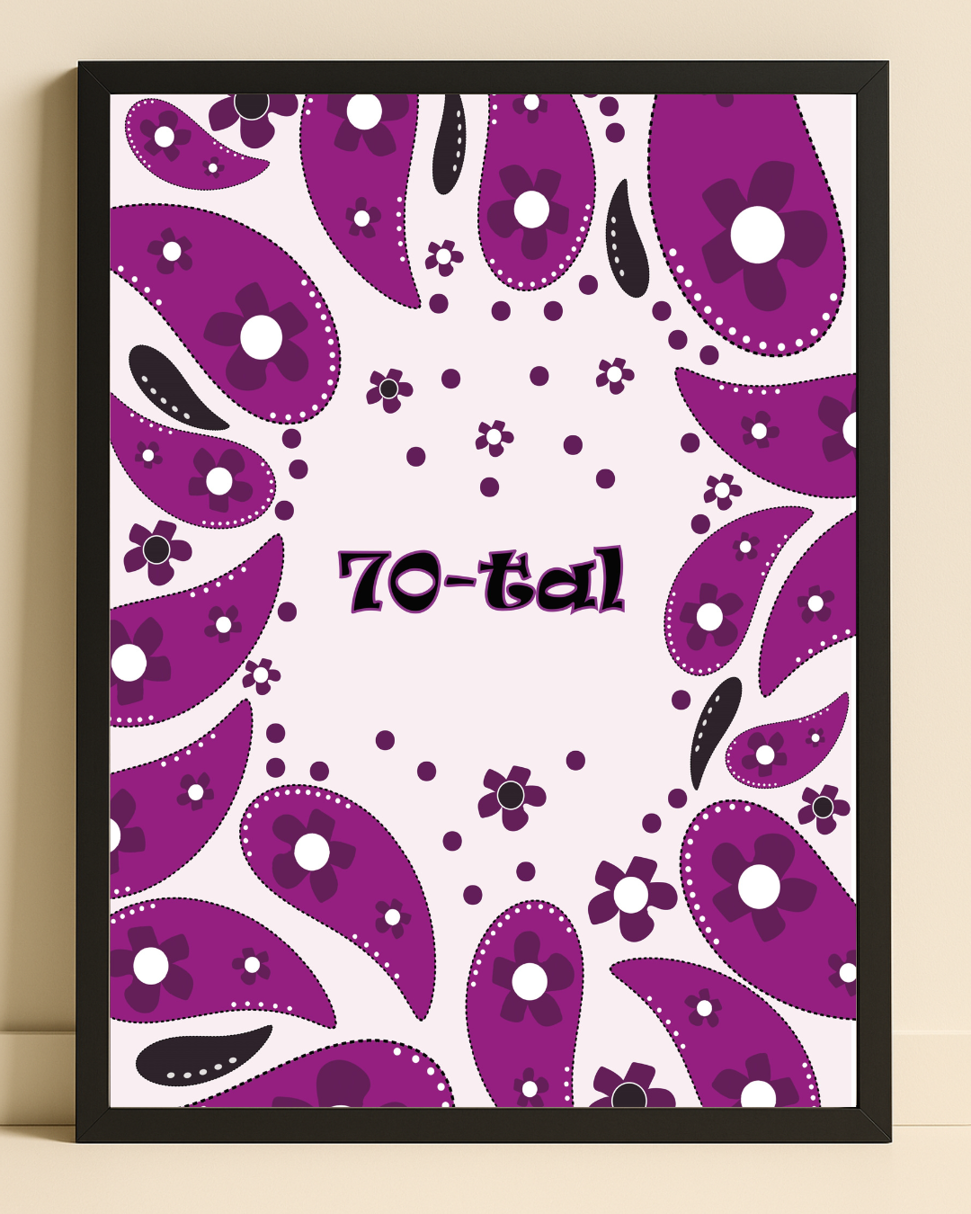 Illustration av paisleymönster i lila färgton