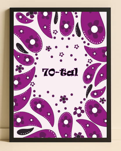 Illustration av paisleymönster i lila färgton