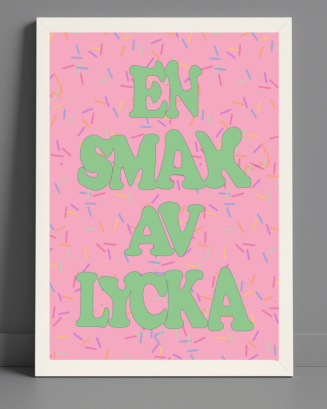 Retroposter med texten En smak av lycka i nostalgisk retrostil