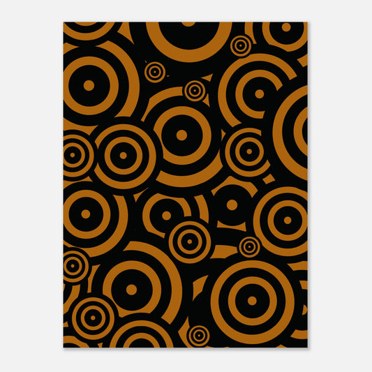 Illustration av cirlar i orange och svart