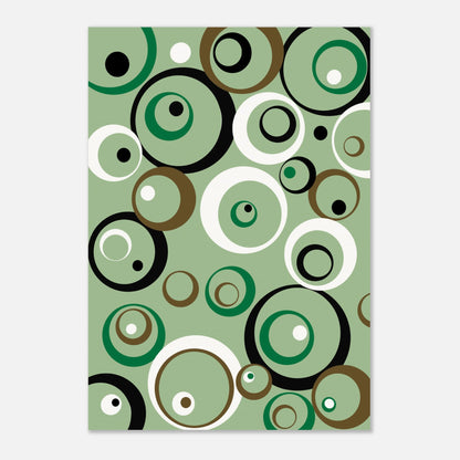 Cirklar i olika storlekar i grön och brun nyans