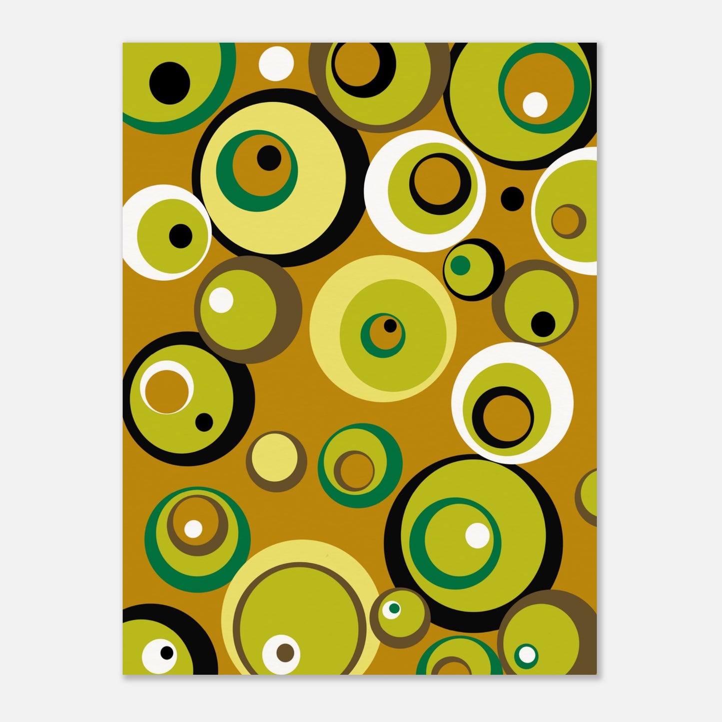 Illustration av typiska 70-tals popcirklar 