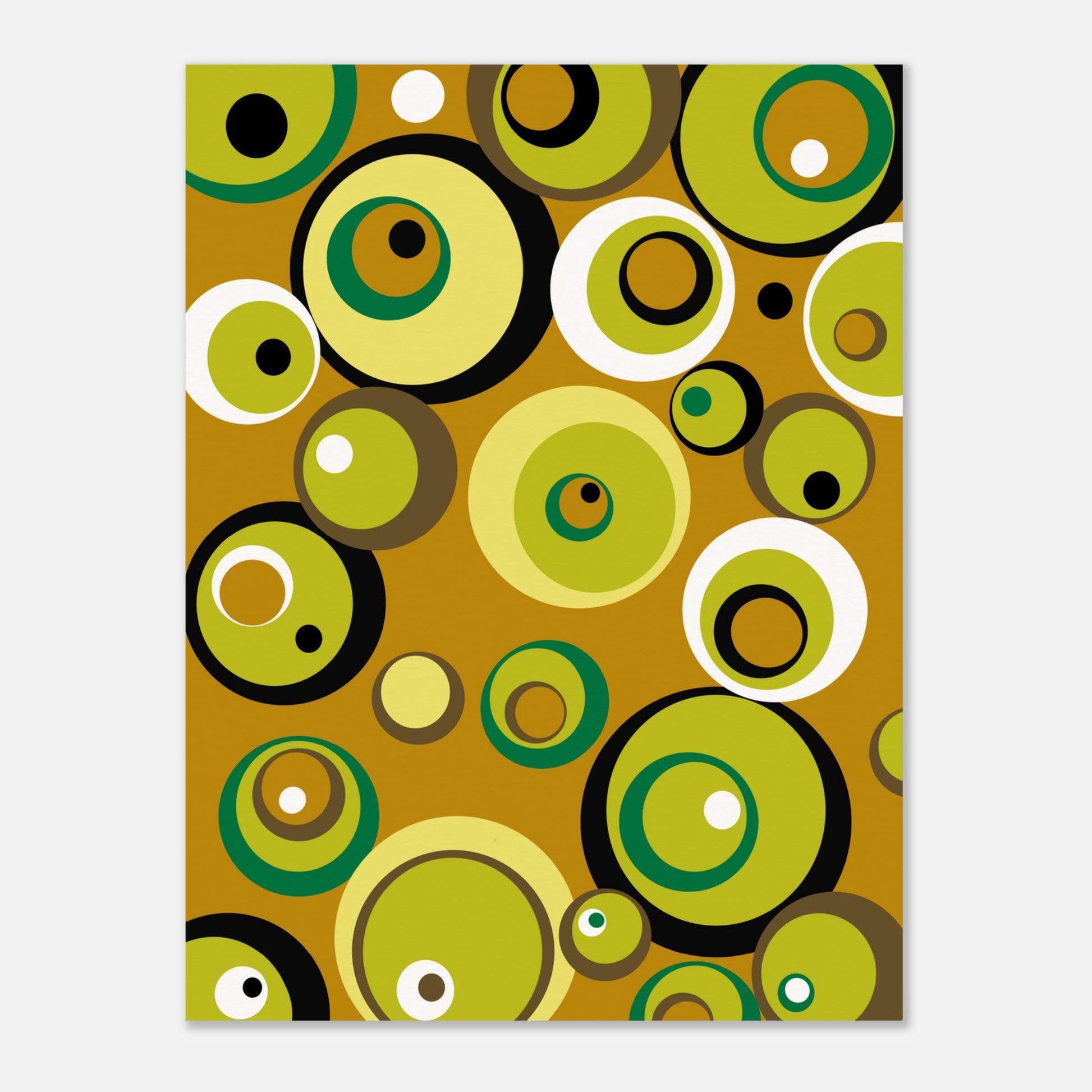 Illustration av typiska 70-tals popcirklar 