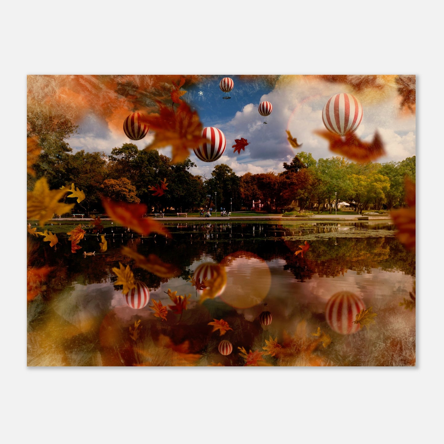 Retroposter med luftballonger över Budapest